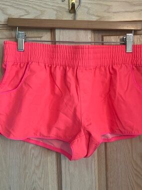OP Women's Neon Coral Athletic Shorts